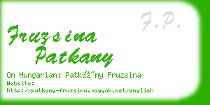 fruzsina patkany business card